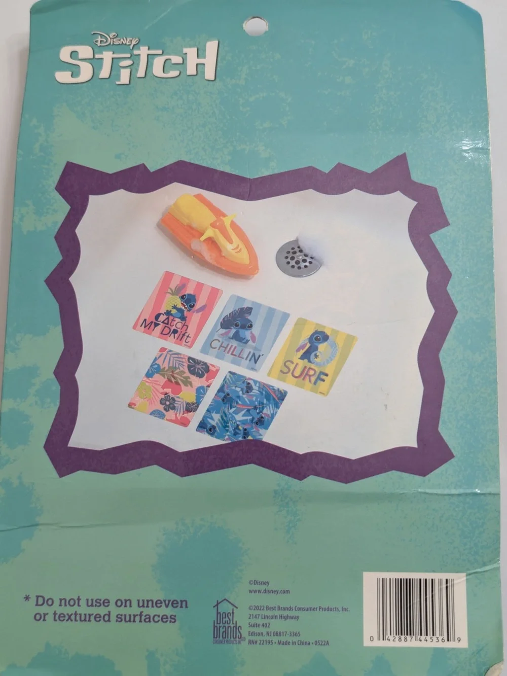 Disney Stitch 5-Pack Tub Treads Non-Slip Bathtub Decals Bathroom Safety NIP